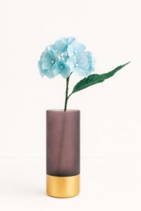 Håndlavet papir hydrangea hortensia blomst på stilk – crepepapir evighedsblomst 35–40 cm